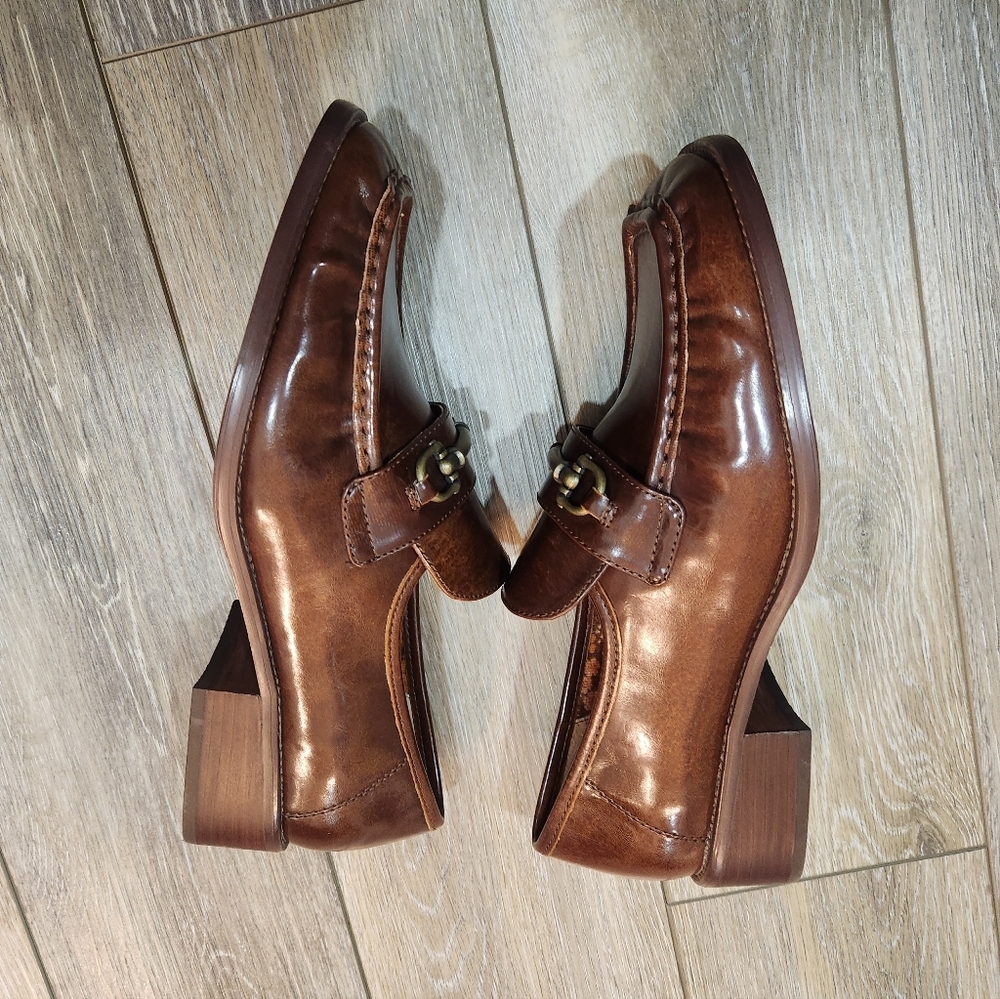 Korks Womans Florence Brown Leather Loafers Size 11 - Picture 5 of 9